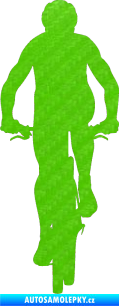 Samolepka Cyklista 002 levá 3D karbon zelený kawasaki