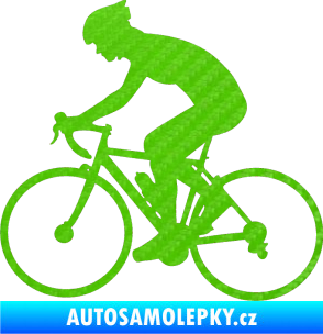 Samolepka Cyklista 005 levá 3D karbon zelený kawasaki