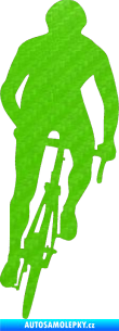 Samolepka Cyklista 006 pravá 3D karbon zelený kawasaki