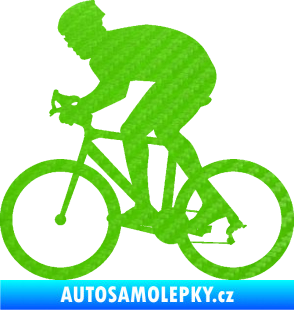 Samolepka Cyklista 008 levá 3D karbon zelený kawasaki
