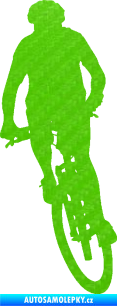 Samolepka Cyklista 010 levá 3D karbon zelený kawasaki