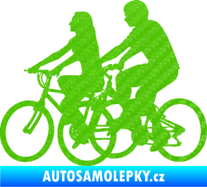 Samolepka Cyklisté 001 levá pár 3D karbon zelený kawasaki