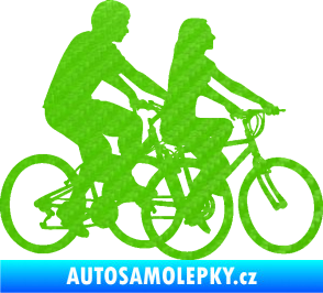 Samolepka Cyklisté 001 pravá pár 3D karbon zelený kawasaki