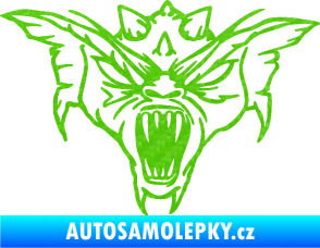 Samolepka Ďábel 003 pravá 3D karbon zelený kawasaki