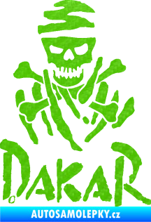 Samolepka Dakar 002 s lebkou 3D karbon zelený kawasaki