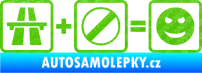 Samolepka Dálnice + konec omezení rychlosti = jízda 3D karbon zelený kawasaki