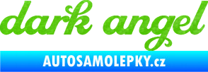 Samolepka Dark angel nápis 3D karbon zelený kawasaki