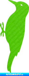 Samolepka Datel 001 levá 3D karbon zelený kawasaki