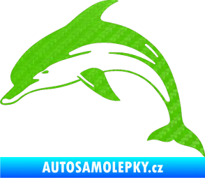 Samolepka Delfín 002 levá 3D karbon zelený kawasaki