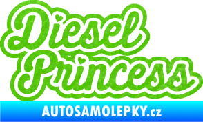Samolepka Diesel princess nápis 3D karbon zelený kawasaki