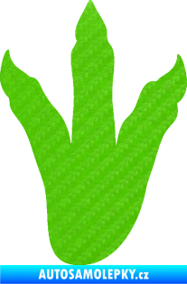 Samolepka Dinosaurus stopa 001 pravá 3D karbon zelený kawasaki