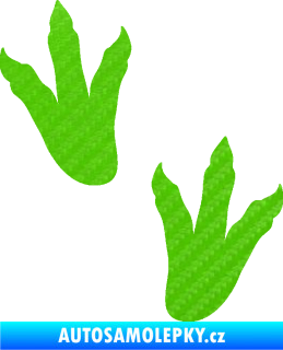 Samolepka Dinosaurus stopy 001 levá 3D karbon zelený kawasaki