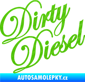 Samolepka Dirty diesel 001 nápis 3D karbon zelený kawasaki