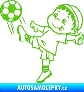 Samolepka Dítě v autě 022 levá fotbalista 3D karbon zelený kawasaki