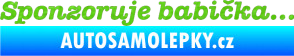 Samolepka Sponzoruje babička 3D karbon zelený kawasaki