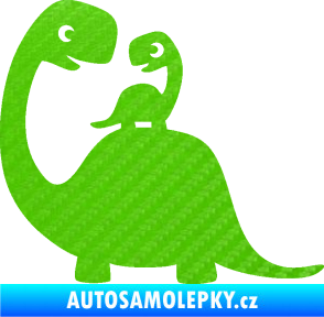 Samolepka Dítě v autě 105 levá dinosaurus 3D karbon zelený kawasaki