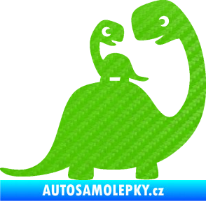 Samolepka Dítě v autě 105 pravá dinosaurus 3D karbon zelený kawasaki