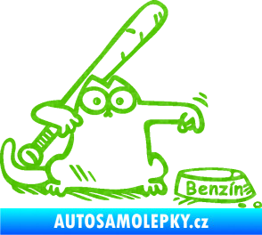 Samolepka Dolej benzin 002 pravá 3D karbon zelený kawasaki