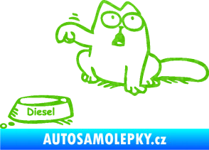Samolepka Dolej diesel - levá 3D karbon zelený kawasaki