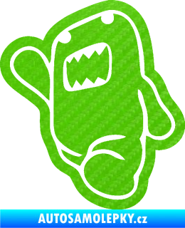 Samolepka Domo 013 levá běžící 3D karbon zelený kawasaki