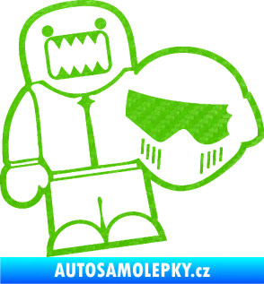Samolepka Domo 015 levá  Stig 3D karbon zelený kawasaki