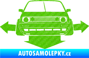 Samolepka Down and out car 002 3D karbon zelený kawasaki