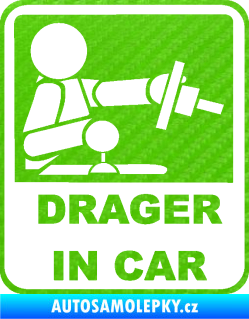 Samolepka Drager in car 001 3D karbon zelený kawasaki