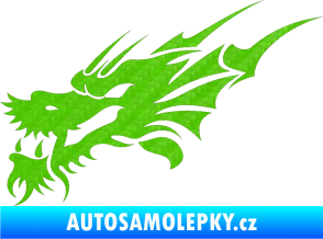 Samolepka Dragon 001 levá 3D karbon zelený kawasaki