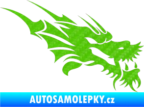 Samolepka Dragon 001 pravá 3D karbon zelený kawasaki