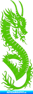 Samolepka Dragon 003 pravá 3D karbon zelený kawasaki