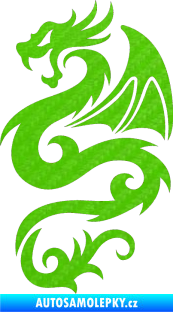 Samolepka Dragon 005 levá 3D karbon zelený kawasaki