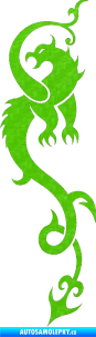 Samolepka Dragon 008 levá 3D karbon zelený kawasaki