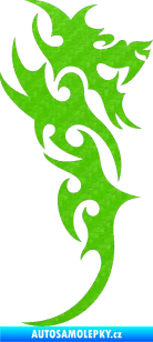Samolepka Dragon 009 pravá 3D karbon zelený kawasaki