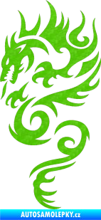 Samolepka Dragon 010 levá 3D karbon zelený kawasaki