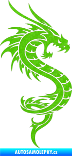 Samolepka Dragon 014 pravá 3D karbon zelený kawasaki