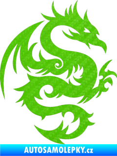 Samolepka Dragon 015 pravá 3D karbon zelený kawasaki