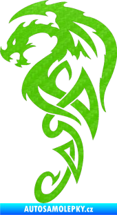 Samolepka Dragon 018 levá 3D karbon zelený kawasaki
