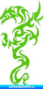 Samolepka Dragon 019 levá 3D karbon zelený kawasaki