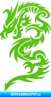 Samolepka Dragon 022 levá 3D karbon zelený kawasaki