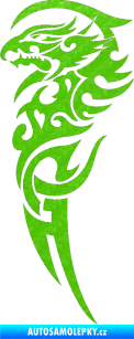 Samolepka Dragon 025 levá 3D karbon zelený kawasaki