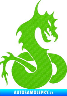 Samolepka Dragon 031 pravá 3D karbon zelený kawasaki