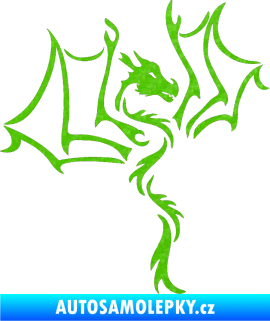 Samolepka Dragon 034 pravá 3D karbon zelený kawasaki