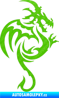 Samolepka Dragon 035 pravá 3D karbon zelený kawasaki
