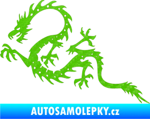 Samolepka Dragon 037 levá 3D karbon zelený kawasaki