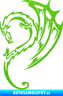 Samolepka Dragon 043 levá 3D karbon zelený kawasaki
