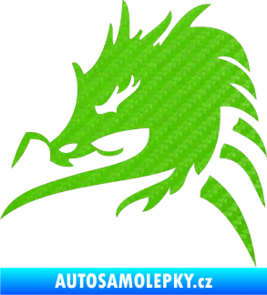 Samolepka Dragon 044 levá 3D karbon zelený kawasaki