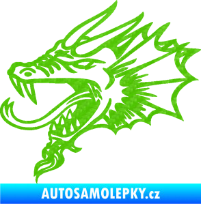 Samolepka Dragon 046 levá 3D karbon zelený kawasaki