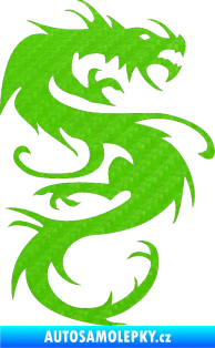 Samolepka Dragon 047 pravá 3D karbon zelený kawasaki