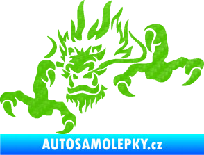 Samolepka Dragon 049 levá 3D karbon zelený kawasaki