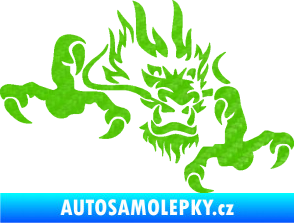 Samolepka Dragon 049 pravá 3D karbon zelený kawasaki